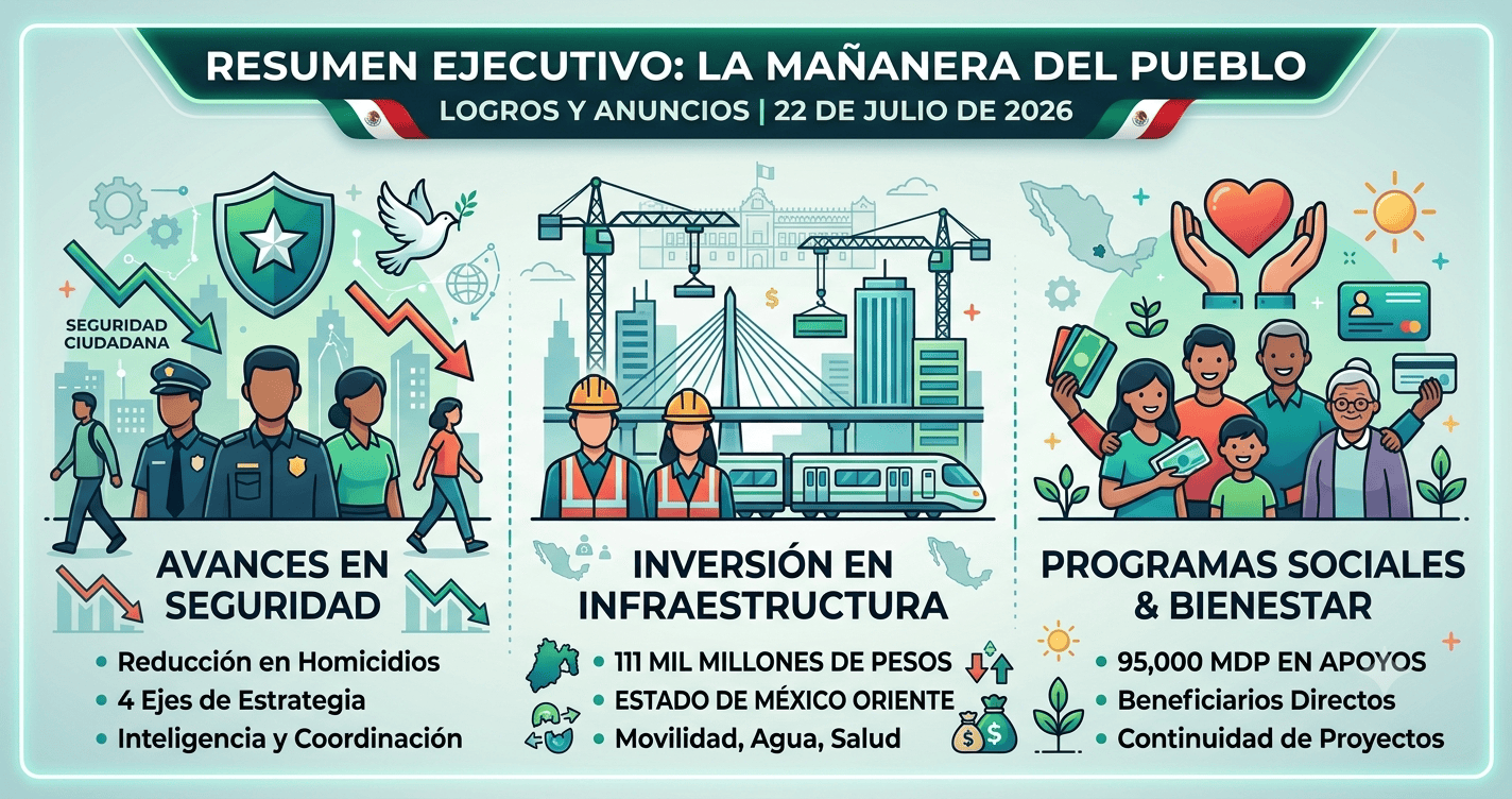 Conferencia de prensa La Mañanera del Pueblo del 22 de julio de 2026